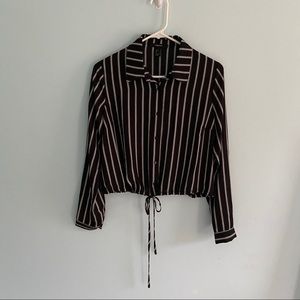 Black and White Striped Blouse